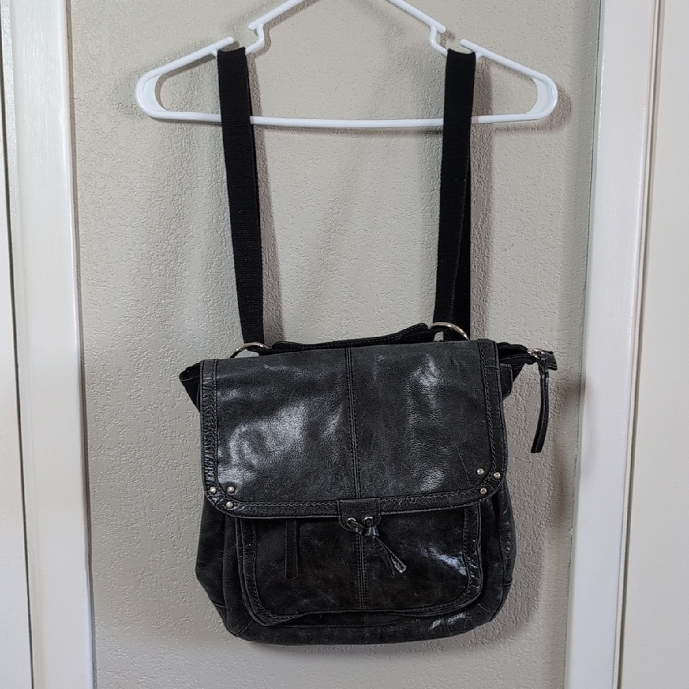 The Sak Ventura Leather Convertible Backpack Black